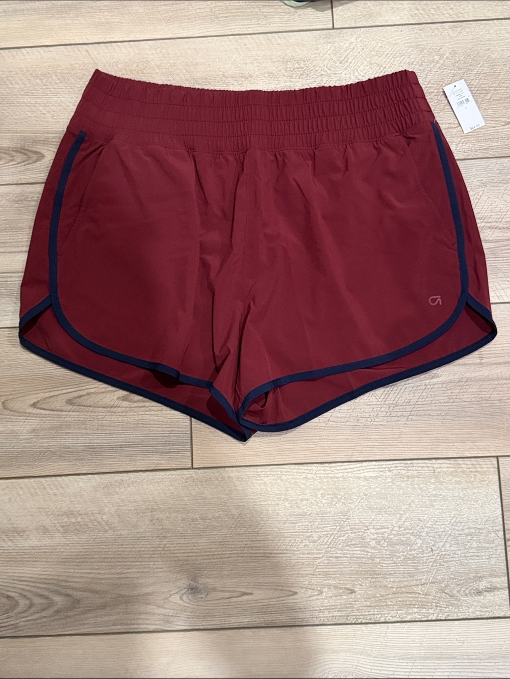 Gap Women’s Maroon Athletic Shorts with Navy Trim